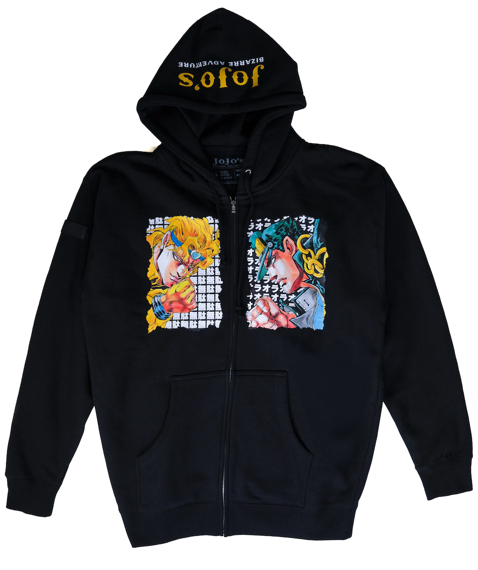 JoJo's Bizarre Adventure Face Off Zip Hoodie - Black – Shonen Jump JoJo's Bizarre Adventure Face Off Zip Hoodie - Black – Shonen Jump