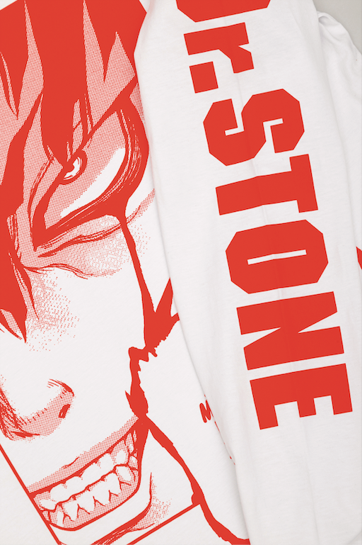 Dr. STONE Gen Cut Loose Long Sleeve Tee - White – Shonen Jump Store Dr. STONE Gen Cut Loose Long Sleeve Tee - White – Shonen Jump Store
