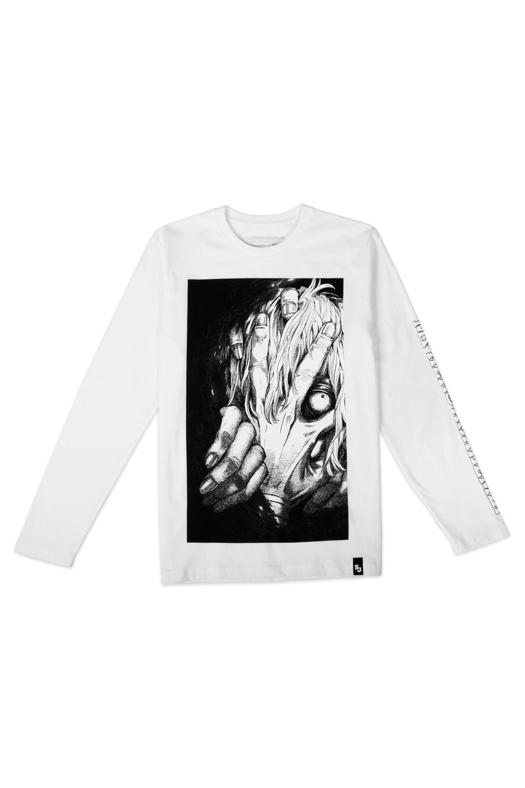 Front. My Hero Academia Shigaraki Long Sleeve Tee / Tshirt - White
