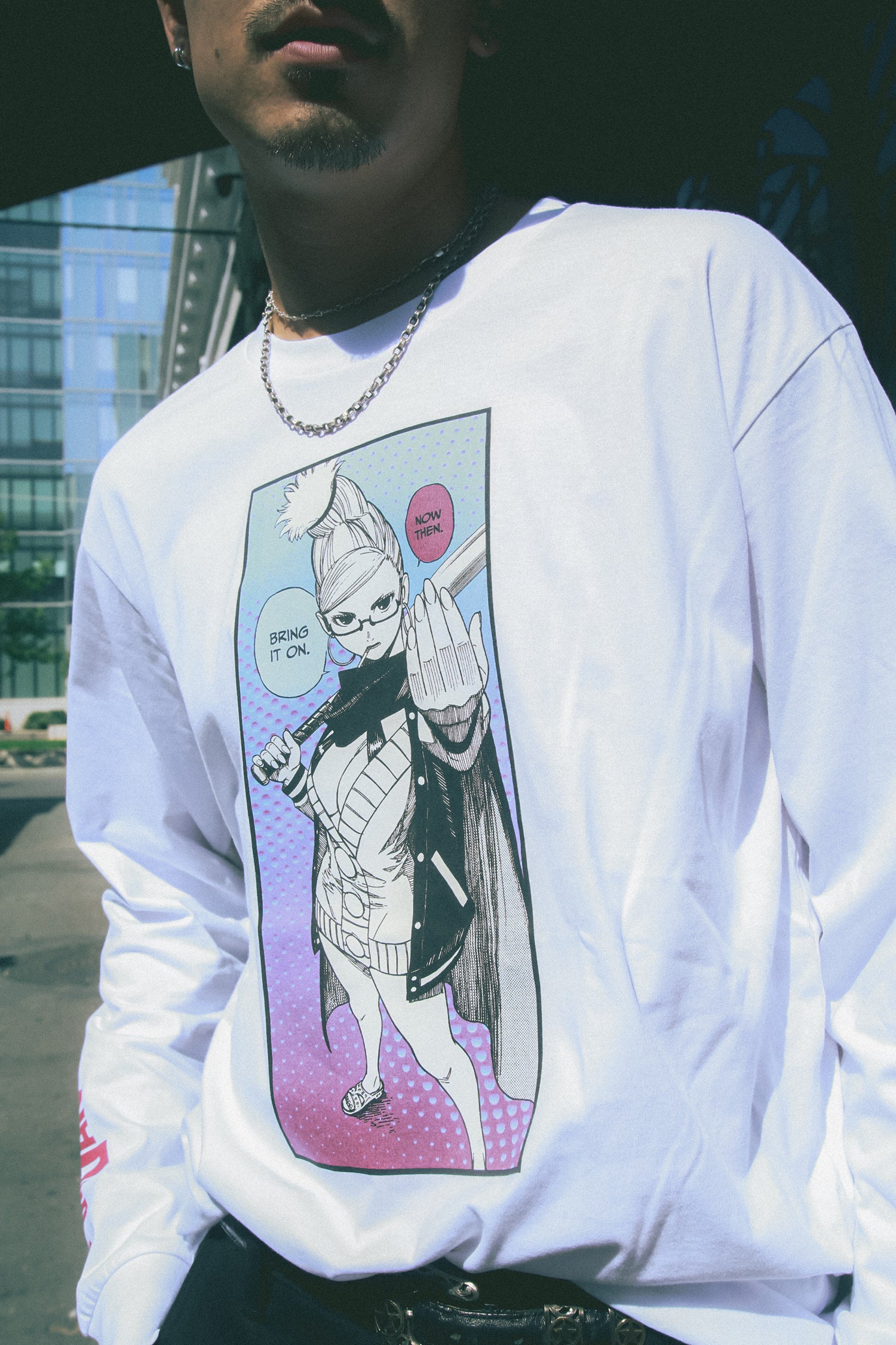 Dandadan Bring it On Long Sleeve Tee - White – Shonen Jump Store