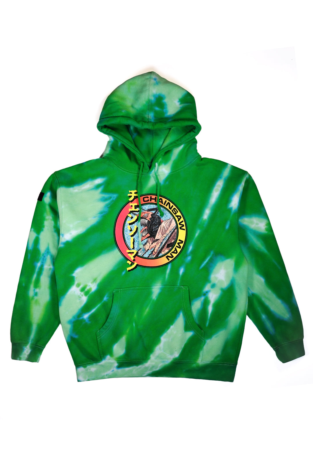 Chainsaw Man Tiger Stripe Tie Dye Hoodie - Green Tiger