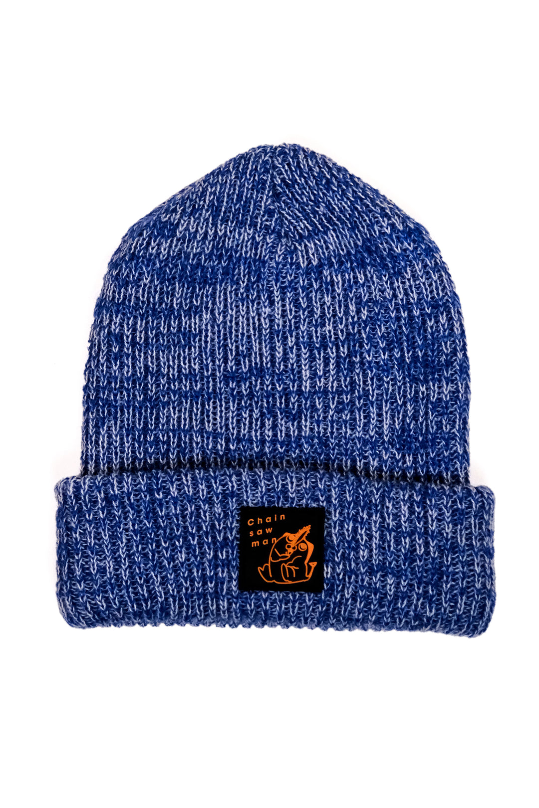 CSM Pochita Blue Marled Beanie with PVC Patch