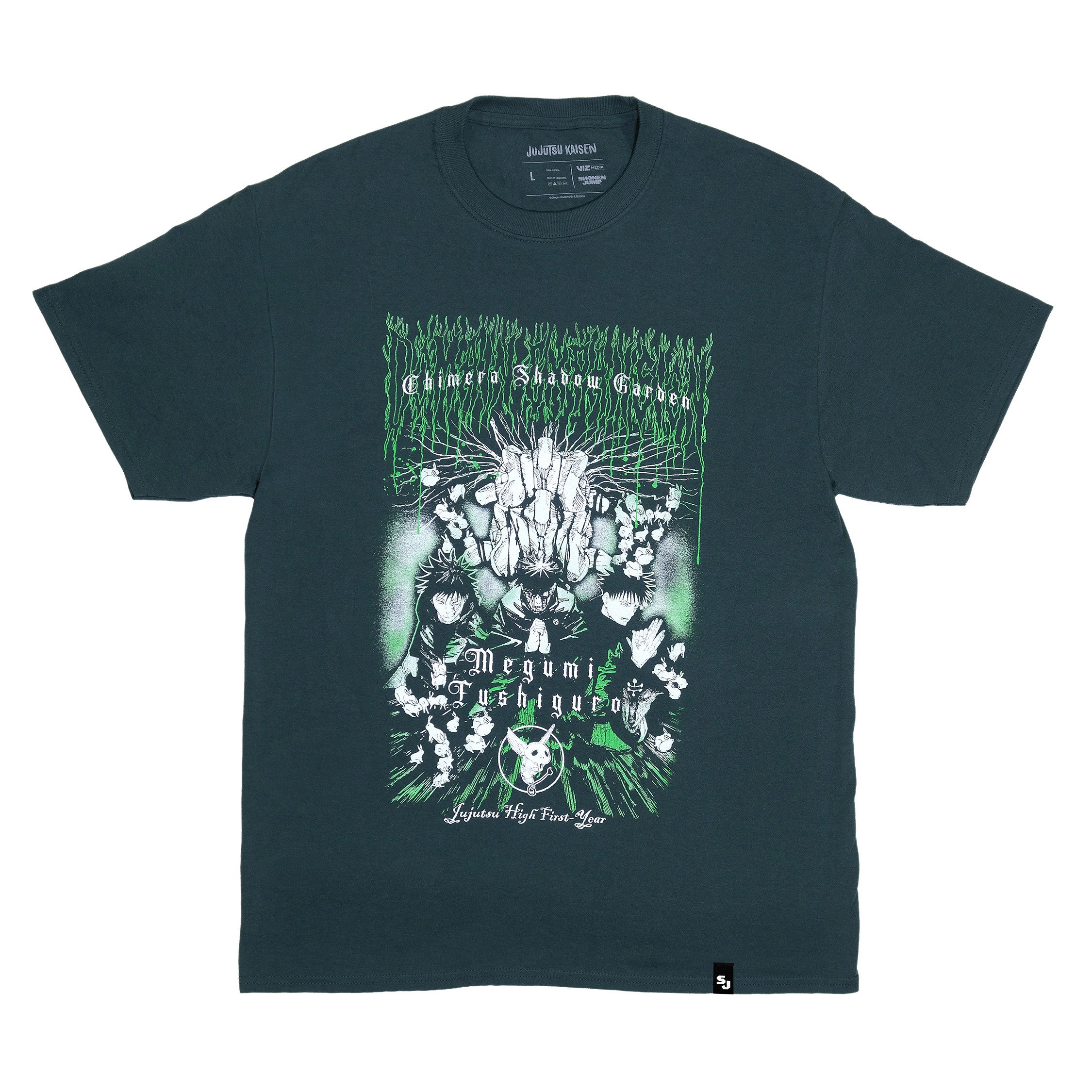 Megumi Fushiguro Mirrored Tee - Dark Green – Shonen Jump Store