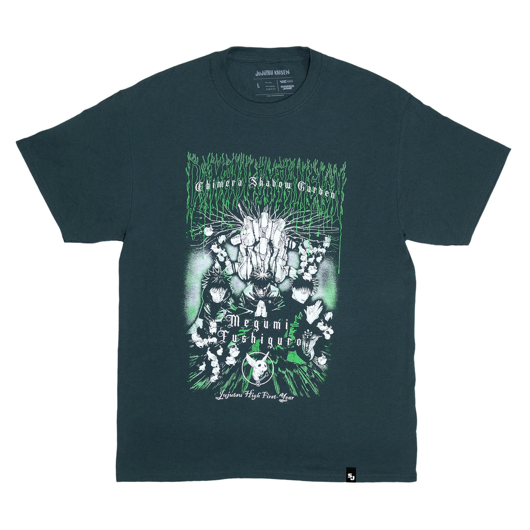 Megumi Fushiguro Mirrored Tee - Dark Green