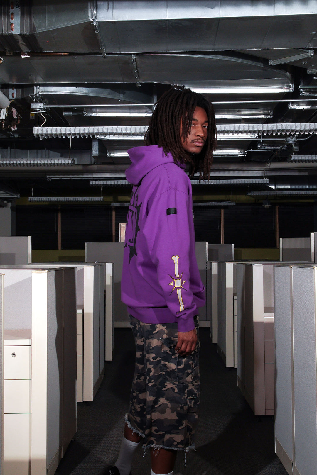 Ultimate Exorcist Kiyoshi Tattoos Glow In The Dark Pullover Hoodie - Spiced Plum
