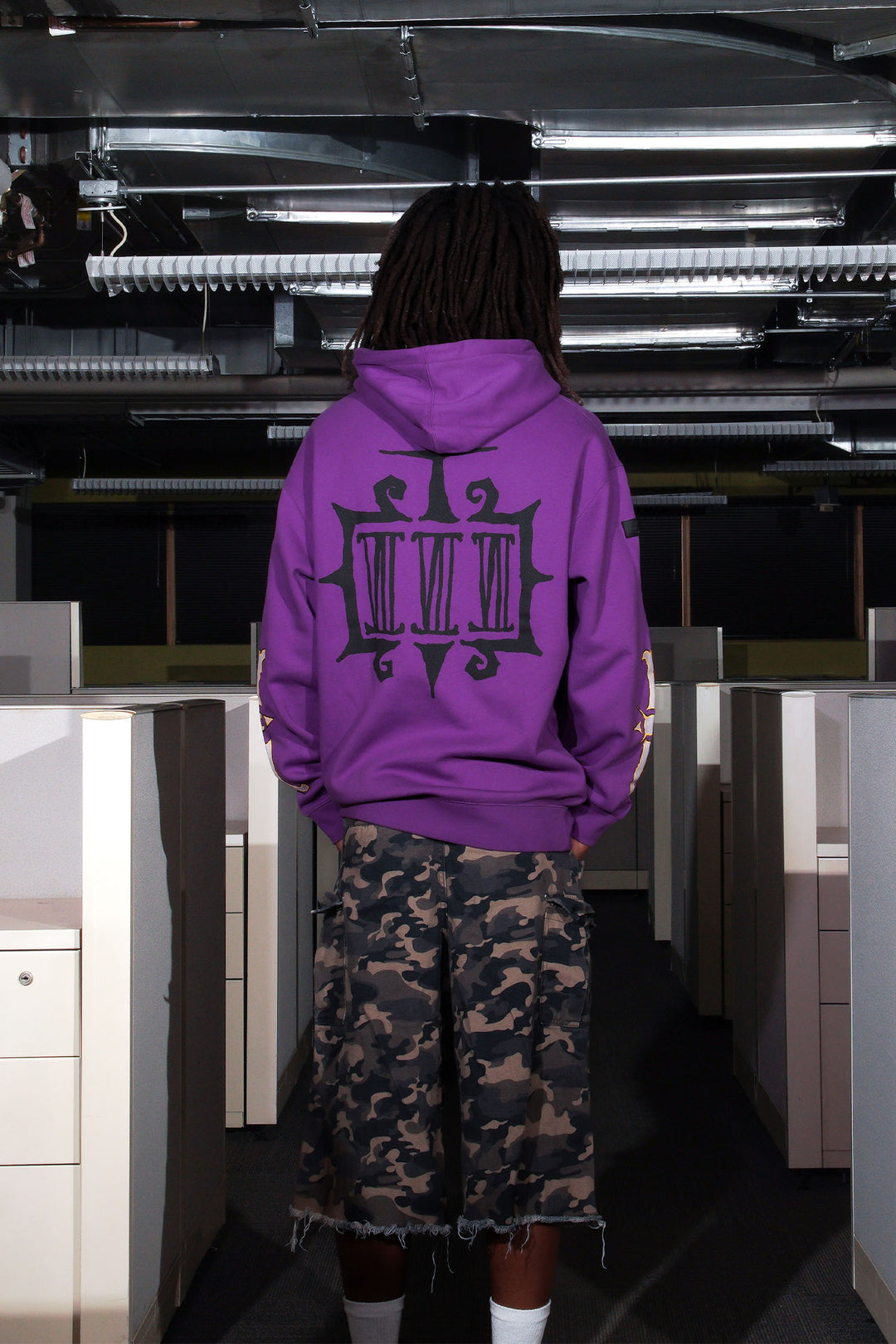 Ultimate Exorcist Kiyoshi Tattoos Glow In The Dark Pullover Hoodie - Spiced Plum