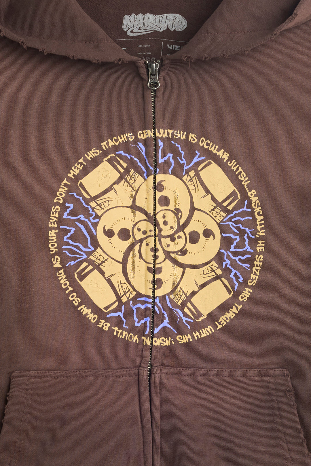 Naruto Itachi Zip Up Hoodie - Brown