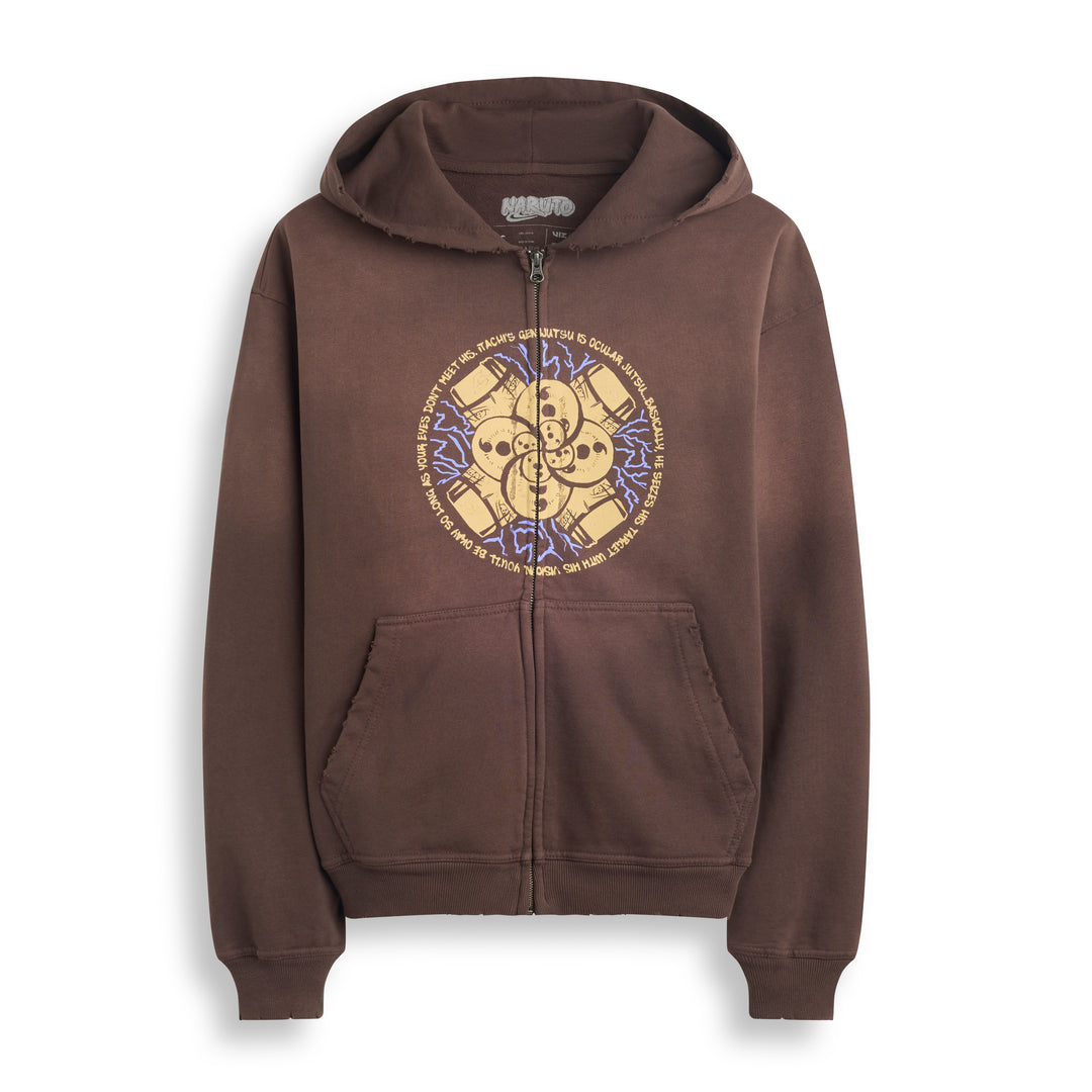 Naruto Itachi Zip Up Hoodie - Brown
