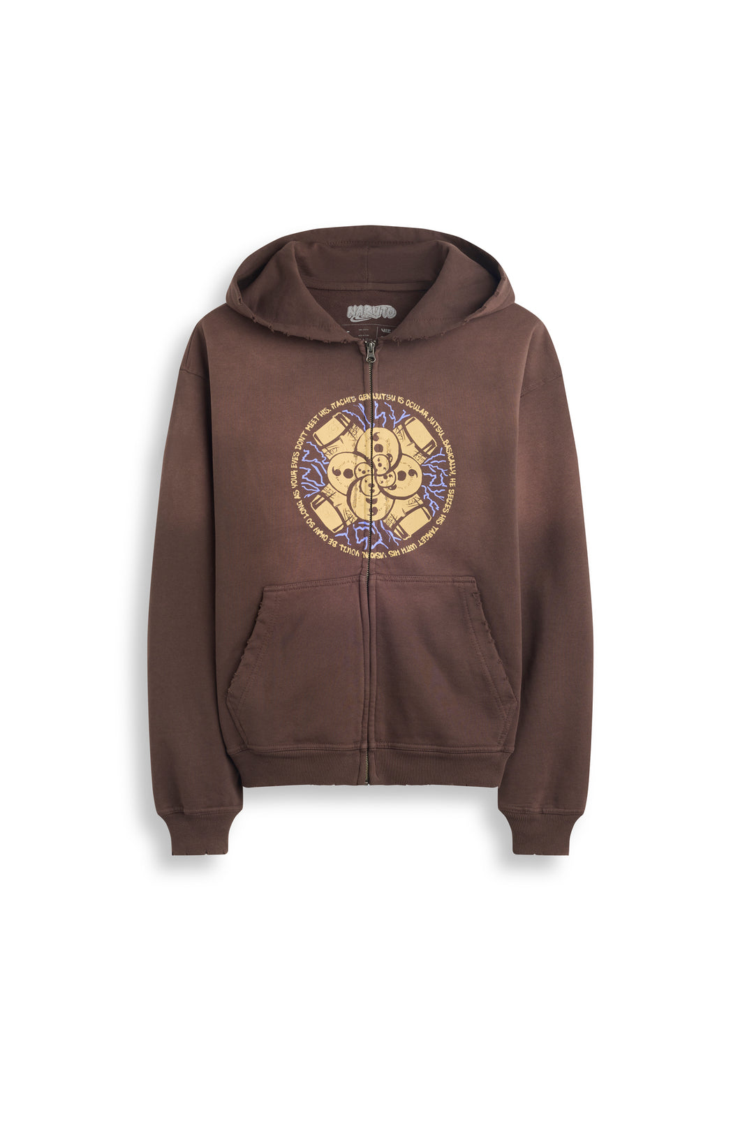 Naruto Itachi Zip Up Hoodie - Brown