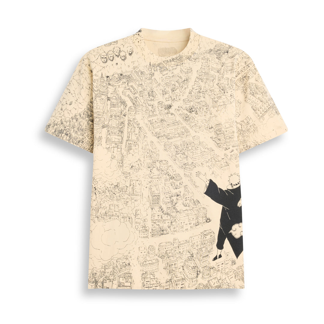 Naruto Pain Jumbo Print Tee - Natural