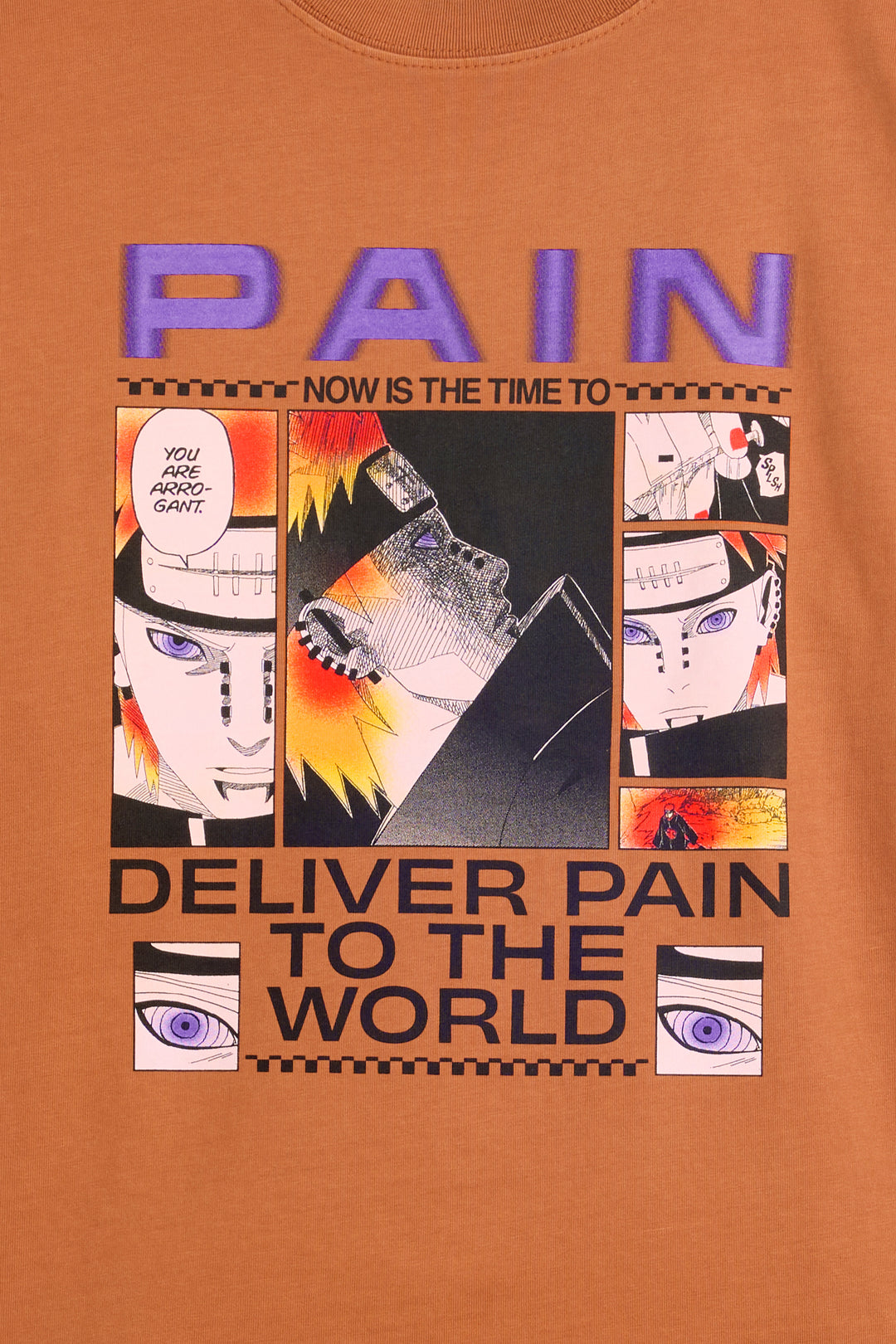 Naruto Pain and Destruction Tee - Burnt Orange