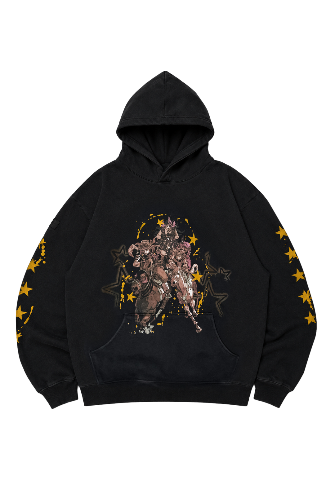 Steel Ball Run Rough Ride Pullover Hoodie - Vintage Black