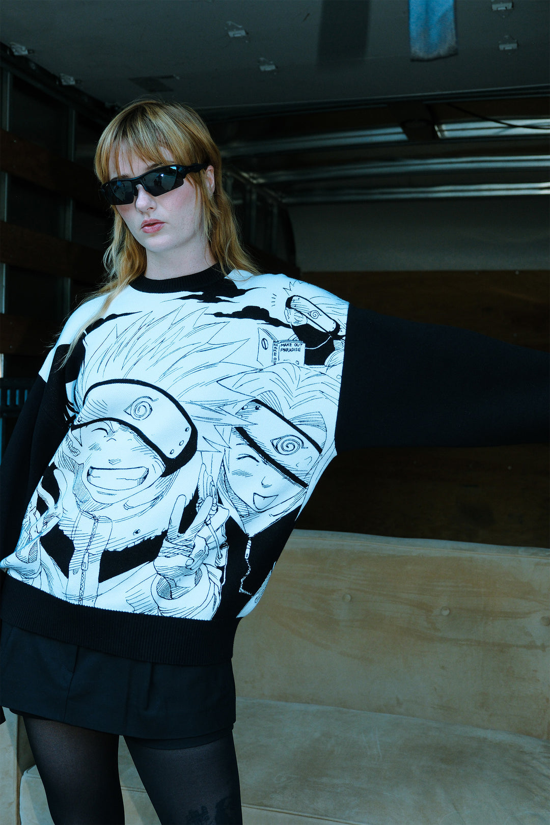 NARUTO Team 7 Knit Sweater - Black/White