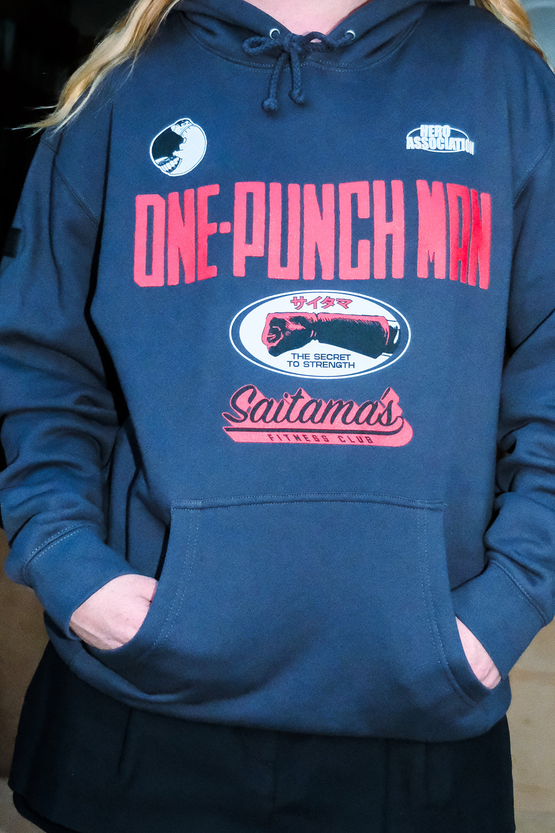 One Punch Man Fitness Club Pullover Hoodie - Asphalt