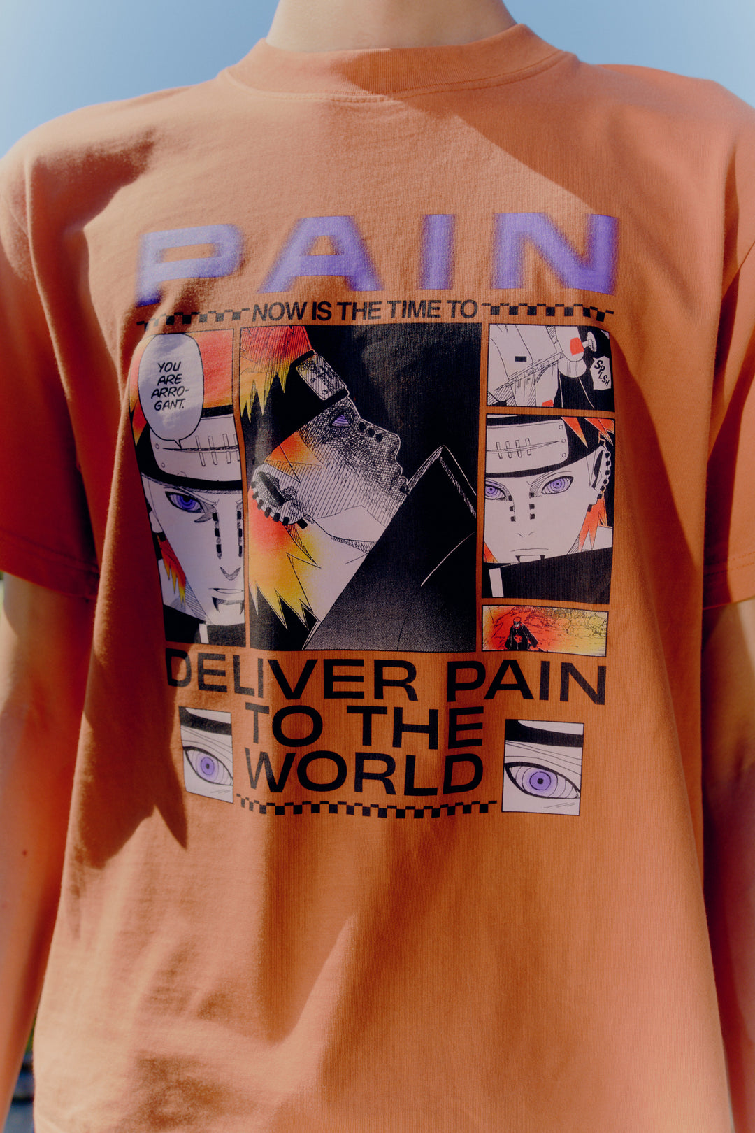 Naruto Pain and Destruction Tee - Burnt Orange