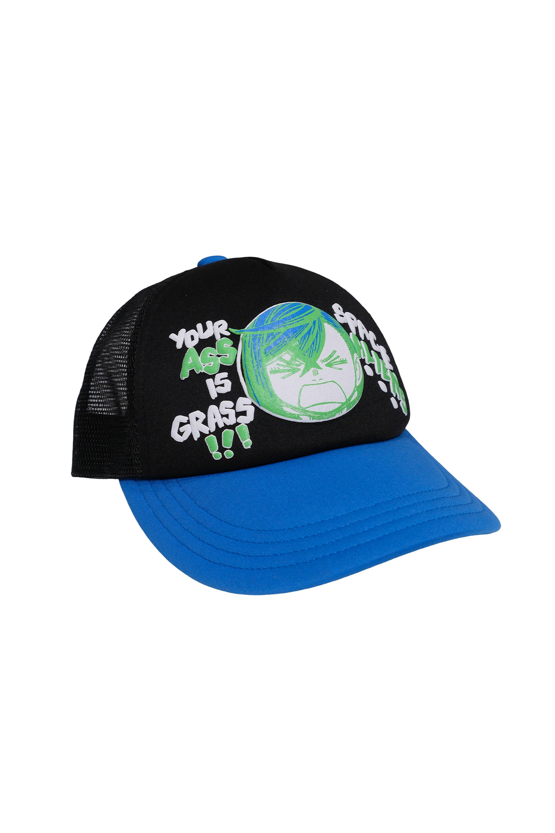 Your Ass is Grass Space Aliens Trucker Hat - Black/Blue