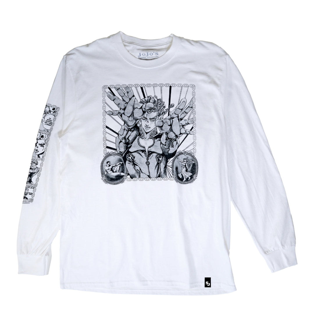 JoJo's Bizarre Adventure: Part 5 Golden Wind Giorno LS Tee - White
