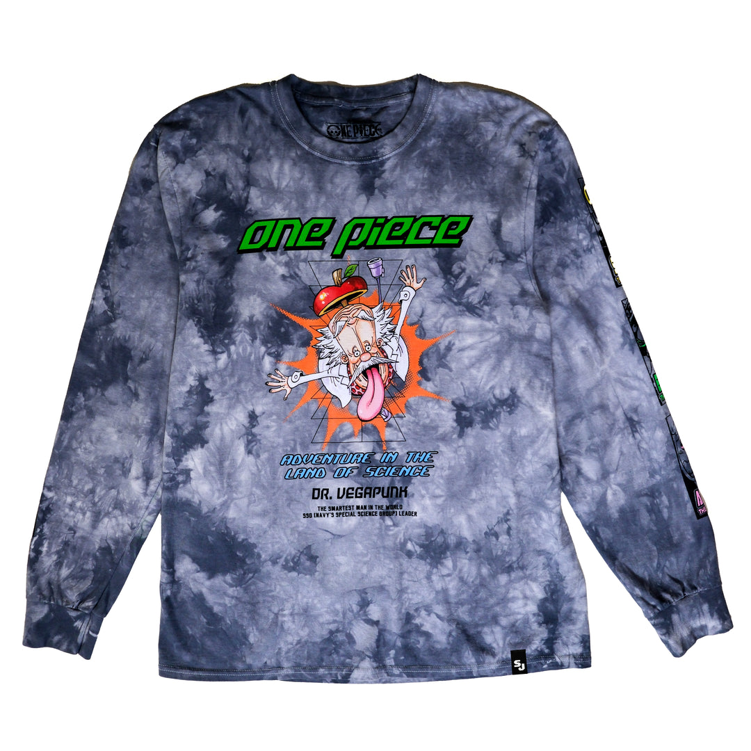 One Piece Vega Punks Mineral Wash LS Tee - Silver Crystal