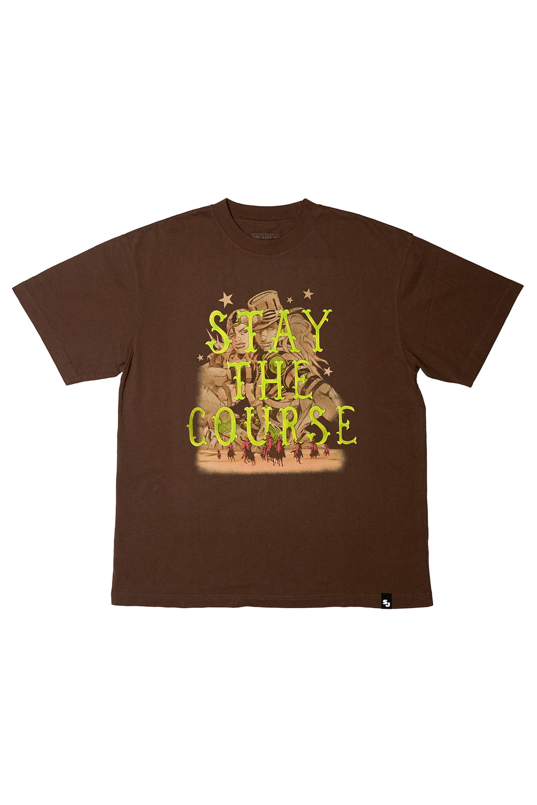 Steel Ball Run 'Stay the Course' Tee - Chocolate