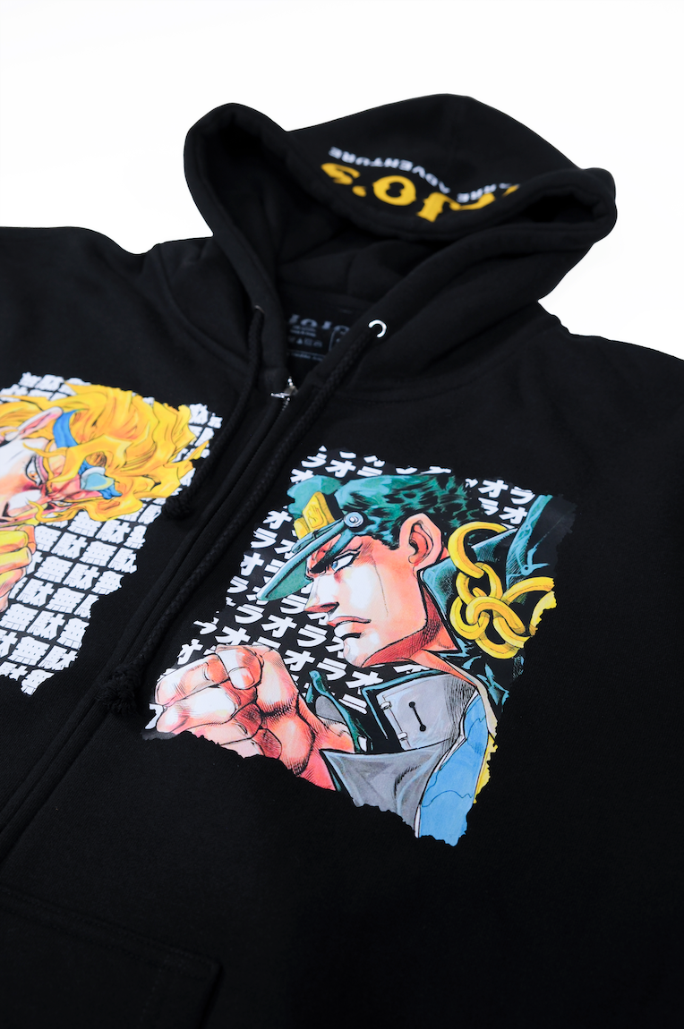 JoJo's Bizarre Adventure Face Off Zip Hoodie - Black – Shonen Jump JoJo's Bizarre Adventure Face Off Zip Hoodie - Black – Shonen Jump