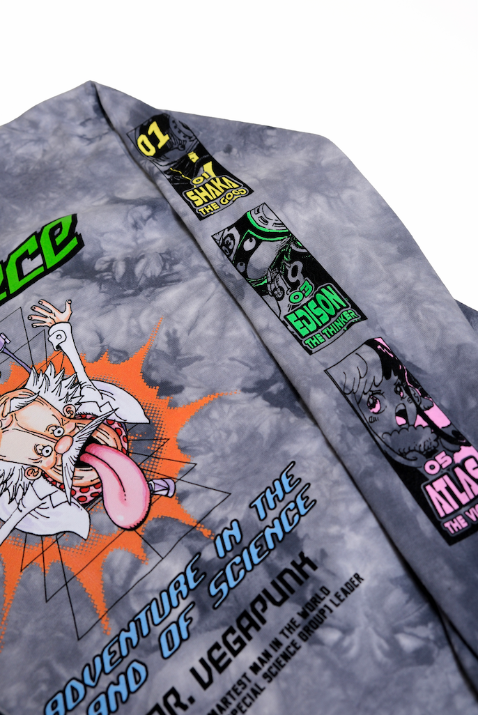 One Piece Vega Punks Mineral Wash LS Tee - Silver Crystal