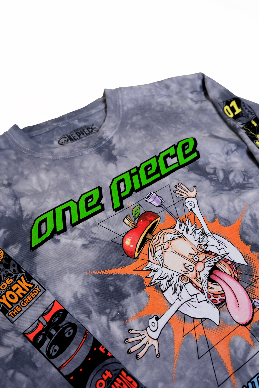 One Piece Vega Punks Mineral Wash LS Tee - Silver Crystal