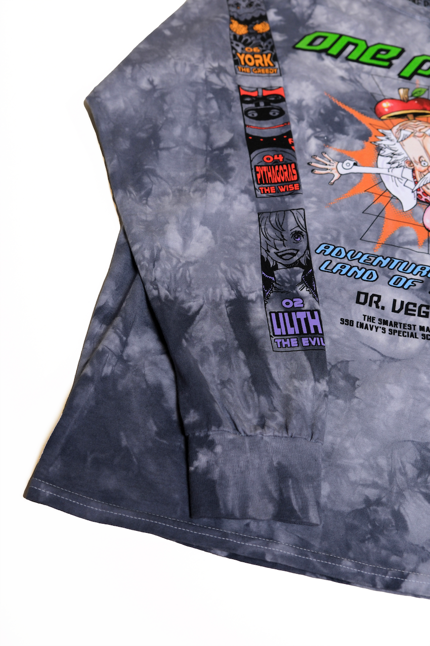 One Piece Vega Punks Mineral Wash LS Tee - Silver Crystal