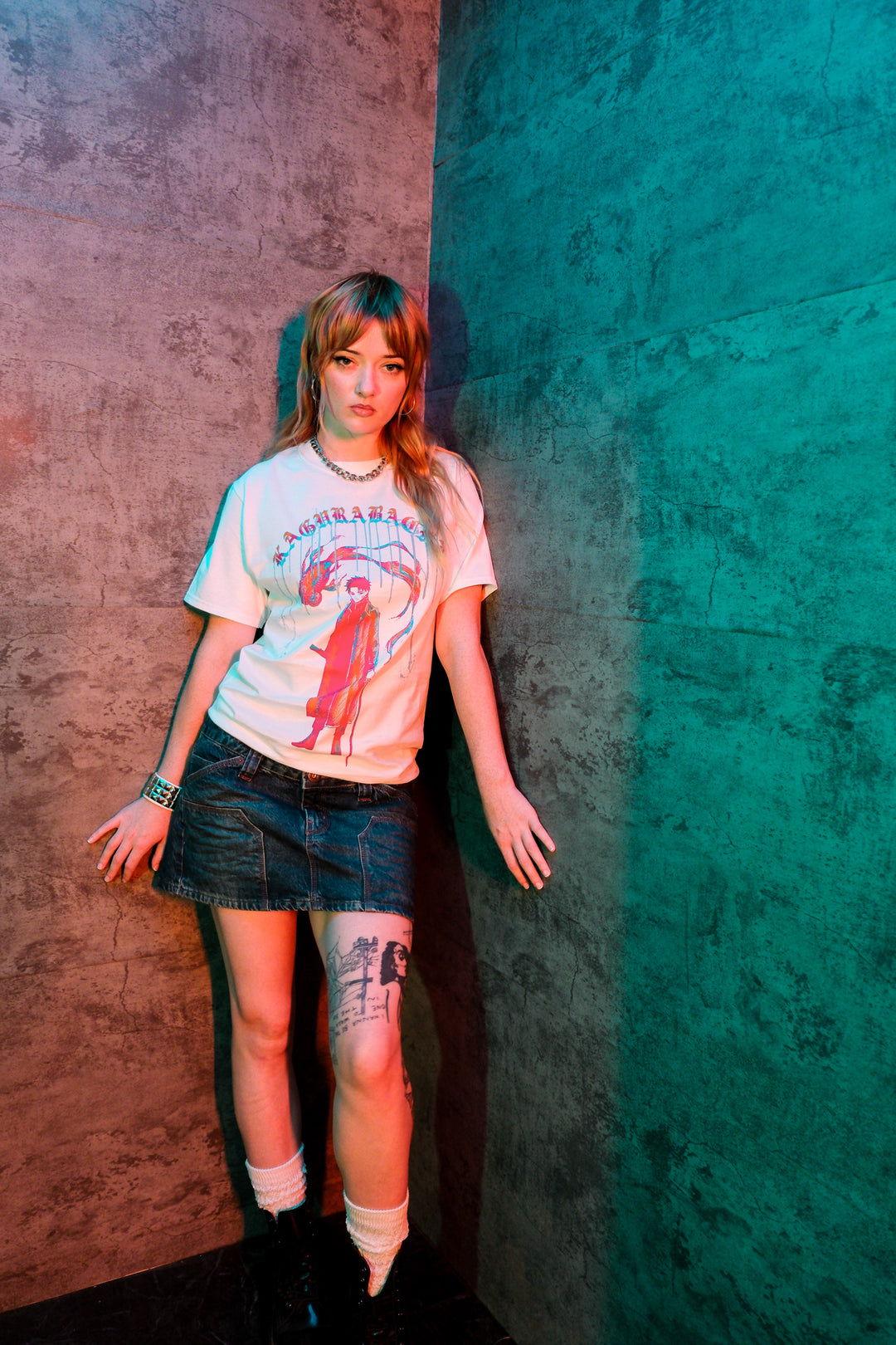 Kagurabachi Drip Logo Tee - White