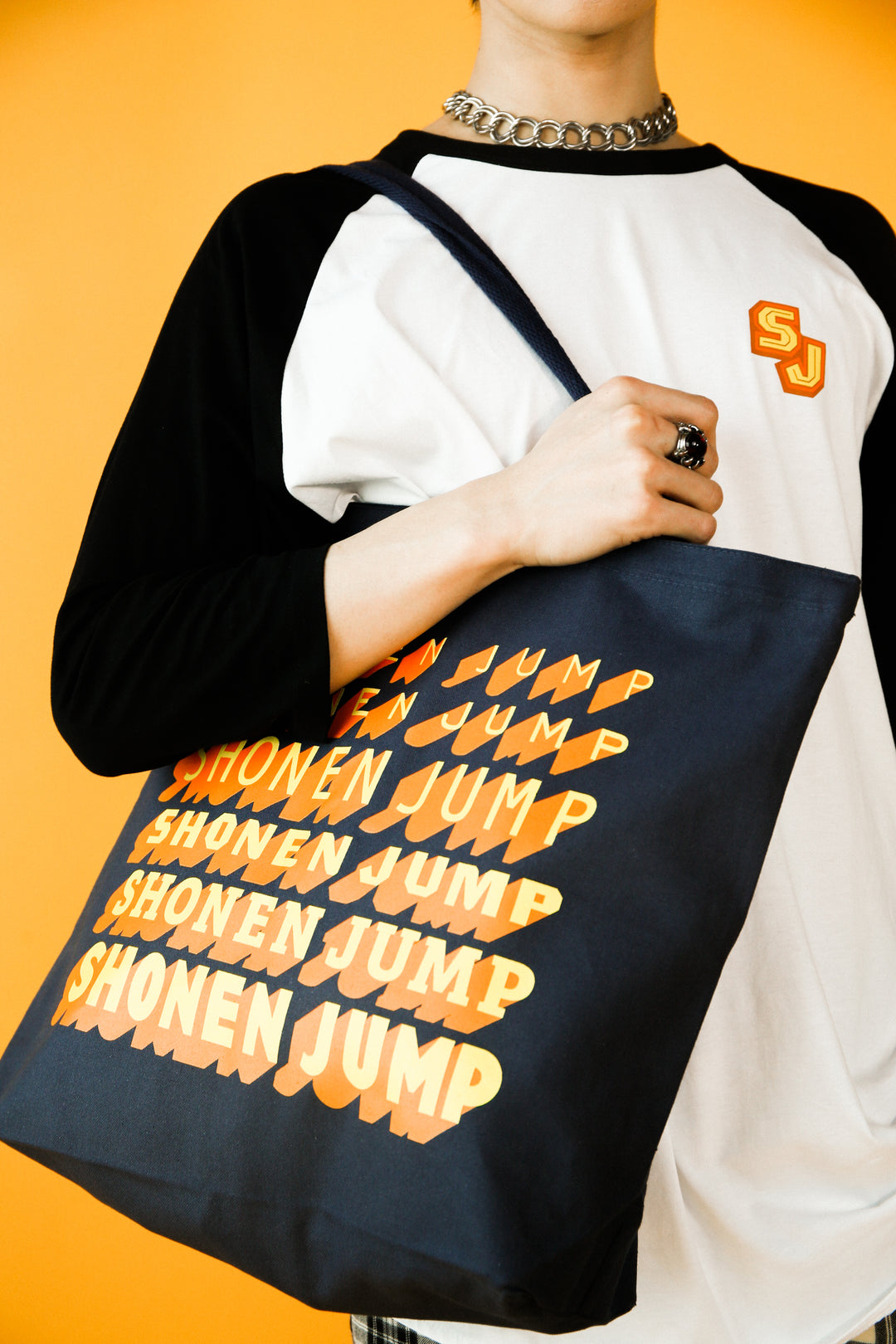 Shonen Jump Logo Stack Tote Bag on model