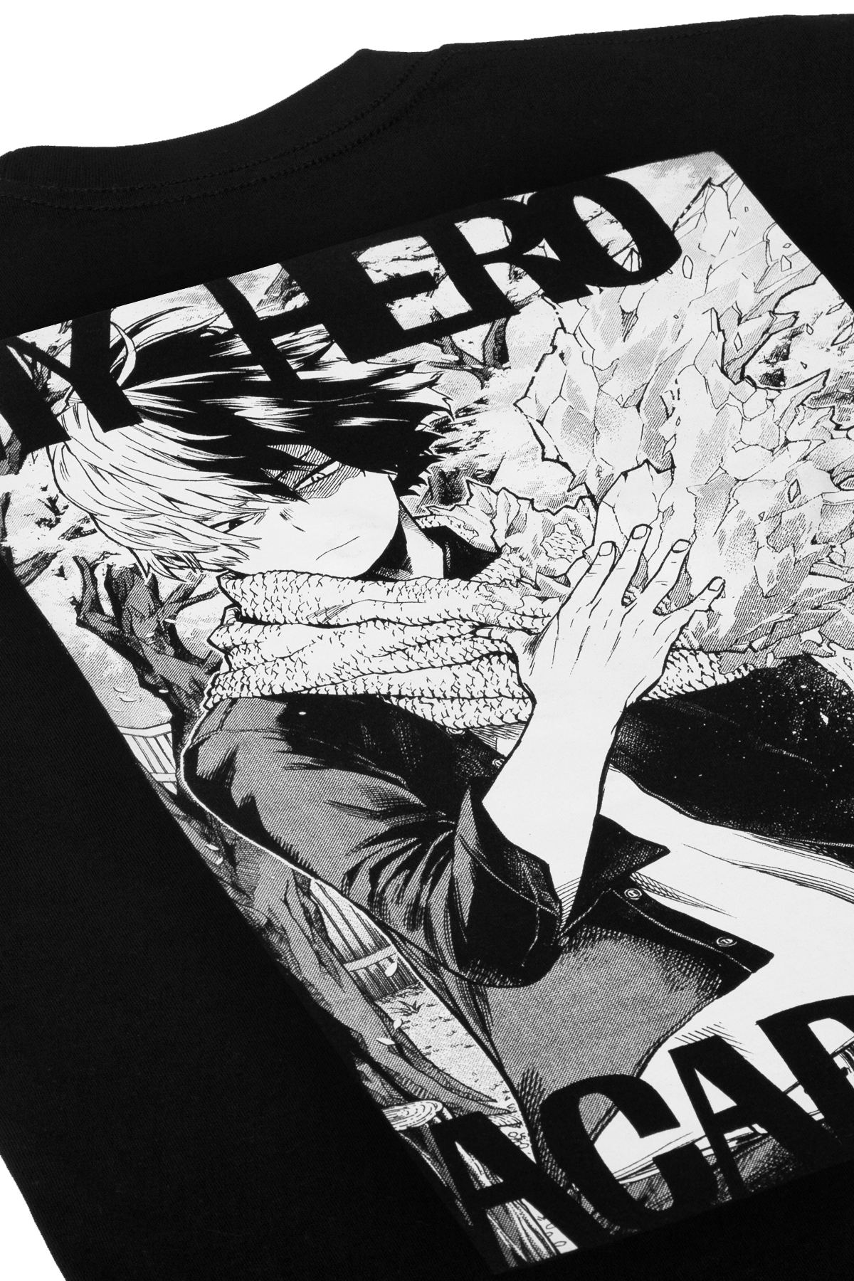 Back detail. My Hero Academia Todoroki Tee / Tshirt - Black