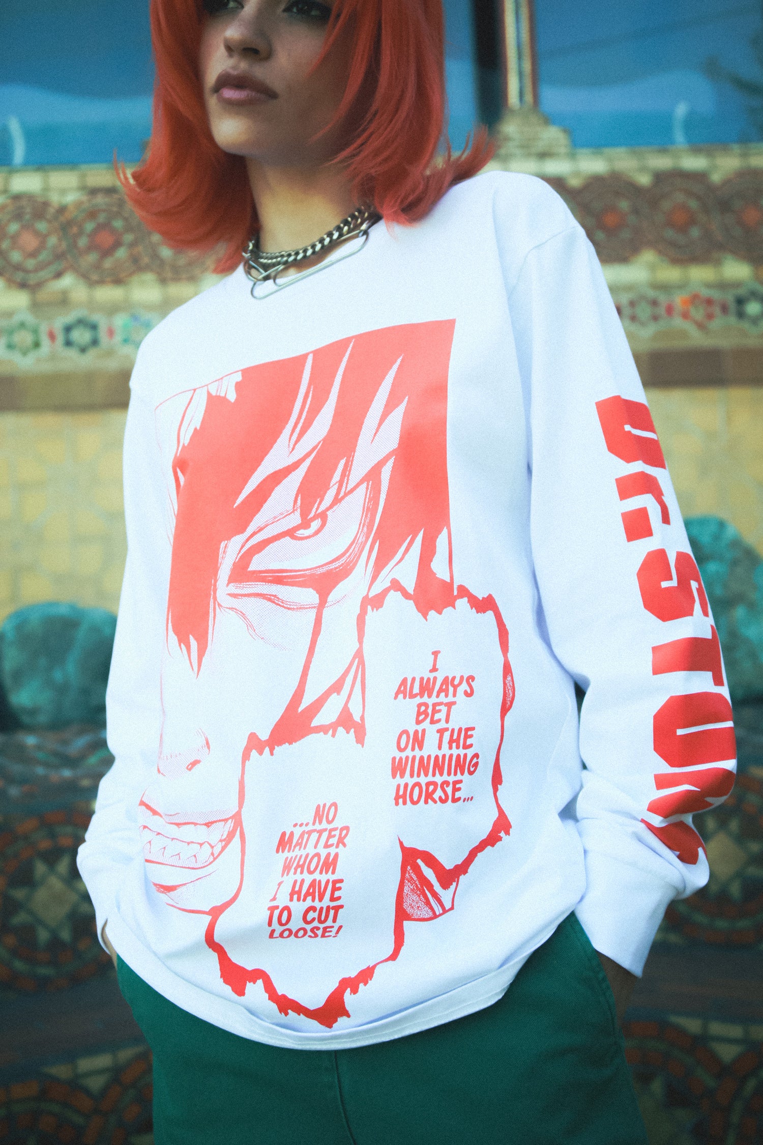 Dr. STONE Gen Cut Loose Long Sleeve Tee - White – Shonen Jump Store