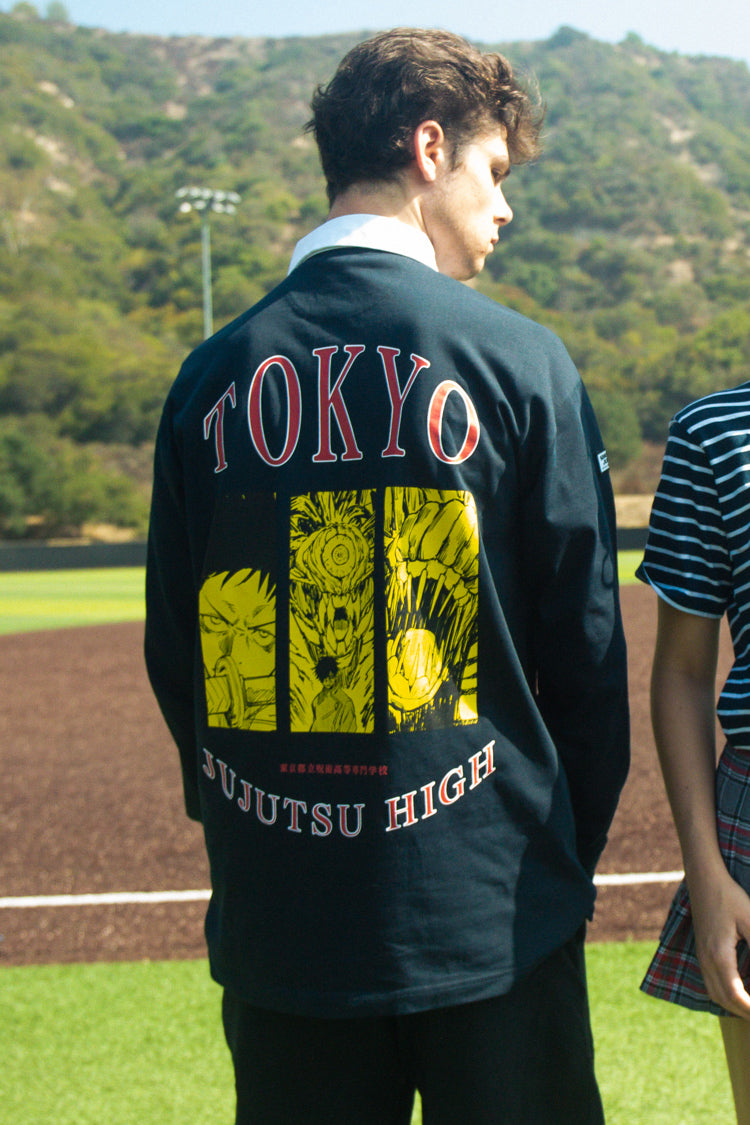 Jujutsu Kaisen Yuta & Rika Rugby Shirt - Black